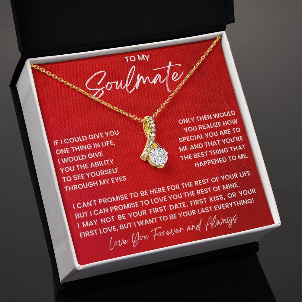To My Soulmate Necklace - Soulmate Jewelry Gift for Valentine’s Day, Birthday & Romantic Celebrations - Alluring Beauty Necklace