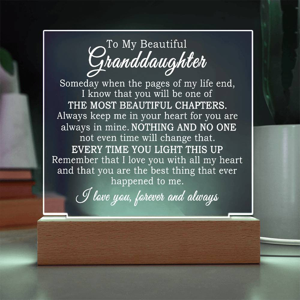 Heartfelt Gift for Granddaughter - Plaque Keepsake - FGH