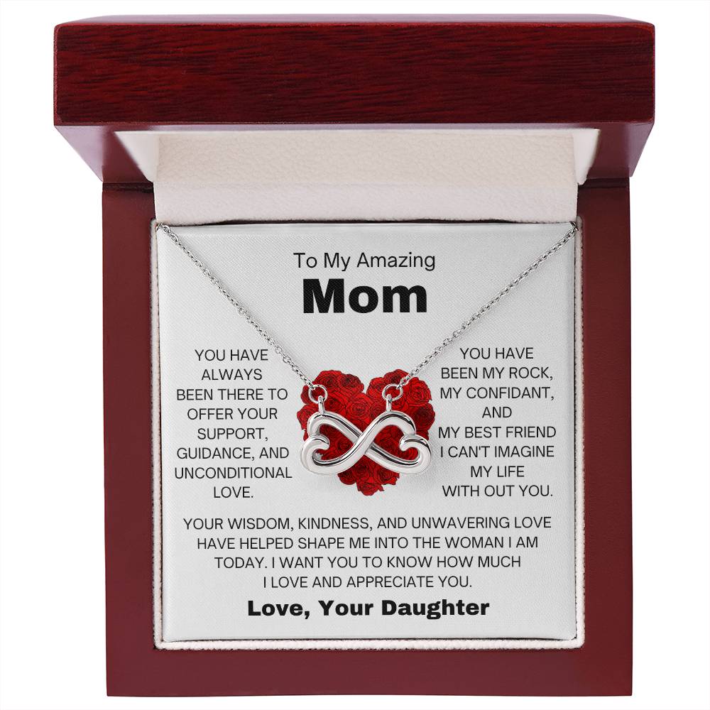 To My Amazing Mom - Gift for Mom from Daughter - I can't imagine my life without you - Endless Love Necklace