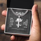 Gift for Dad - I know you have loved me - Artisan Cross with Cuban Link Chain