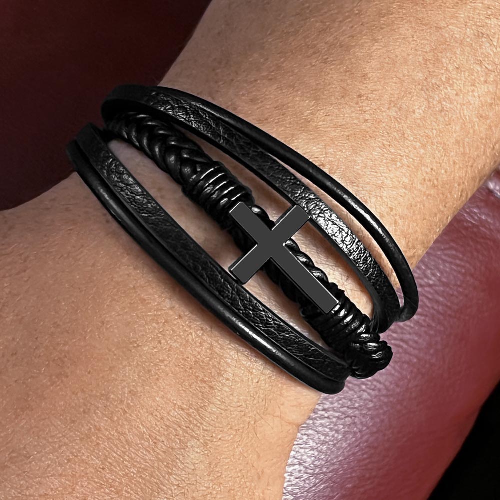 To My Bearded Boyfriend - Men's Cross Bracelet