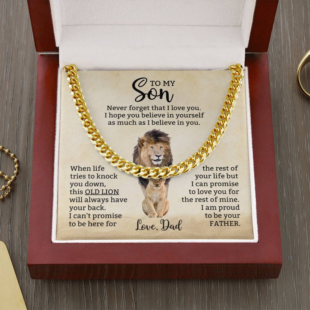 Cuban Link Chain Gift for Son, Modern Men’s Necklace for Birthday, Christmas & Graduation from Dad