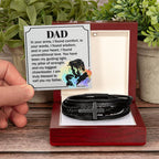 Dad - In your arms, I found comfort - Men's Cross Bracelet for Father