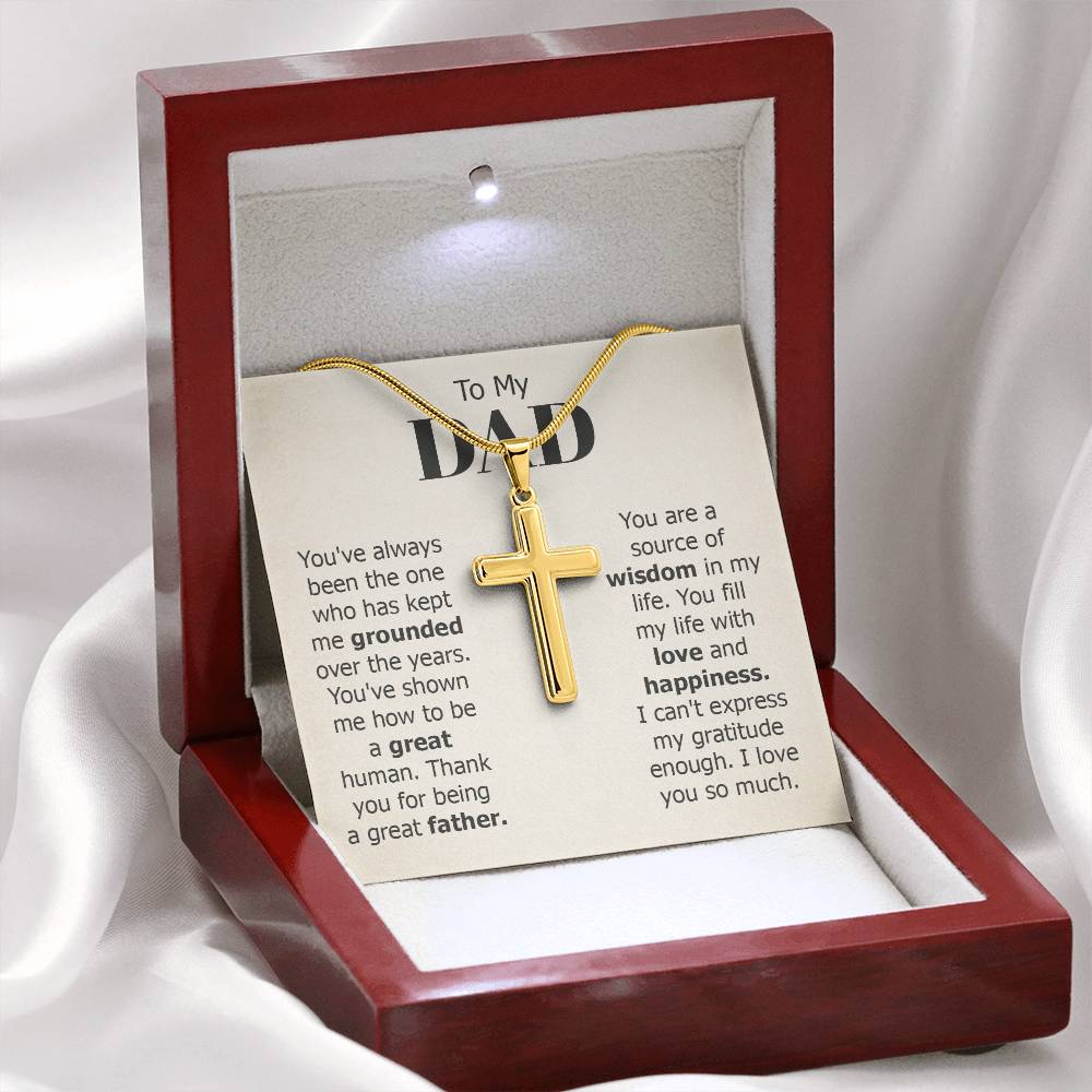 To My Dad Necklace - You've always been the one - Gift for Dad - Artisan Cross Necklace