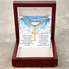 To My Grandson - Faith is a choice - Religious Gift for Grandson - Artisan Cross with Cuban Link Chain