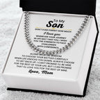 To My Son Necklace – Gift for Son from Mom – Cuban Link Chain