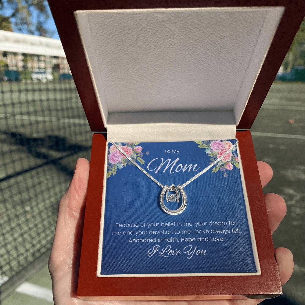 To My Mom - Lucky in Love Necklace - Mom Gift from Son/Daughter