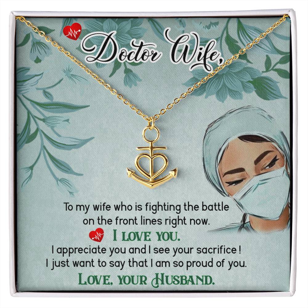 To My Doctor Wife Necklace Gift from Husband - Anchor Pendant Necklace
