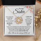 To My Sister - Never forget that I love you - Present for Sister - Love Knot Necklace
