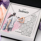 To My Soulmate Necklace - Perfect Gift for Romantic Celebrations & Appreciation Days - Interlocking Hearts Necklace
