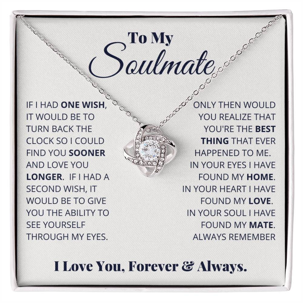 Soulmate Necklace Gift - Romantic Jewelry for Valentine’s Day & Sweet Surprise Gifting - Love Knot Necklace