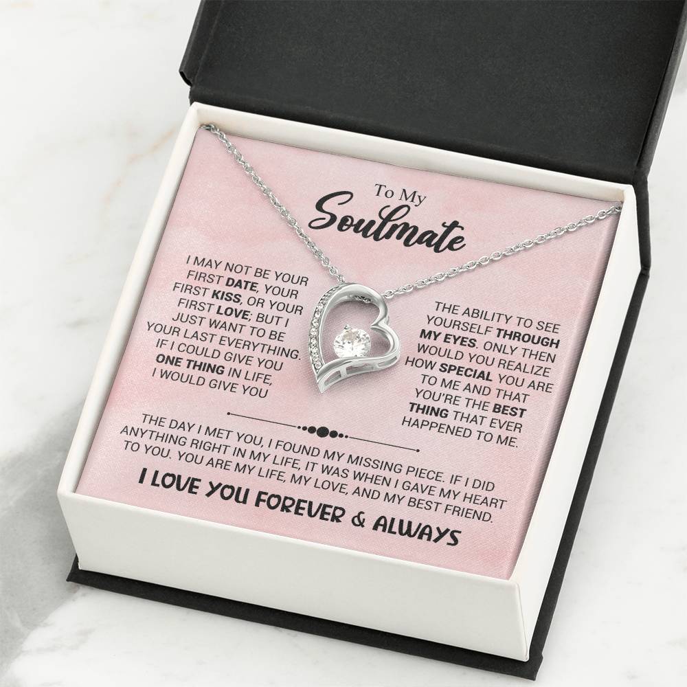 To My Soulmate Necklace - Long Distance Relationship Soulmate Gift for Romantic Occasions - Forever Love Necklace