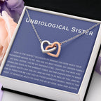 Unbiological Sister Necklace - Gift for Bonus Sister - Interlocking Hearts Necklace