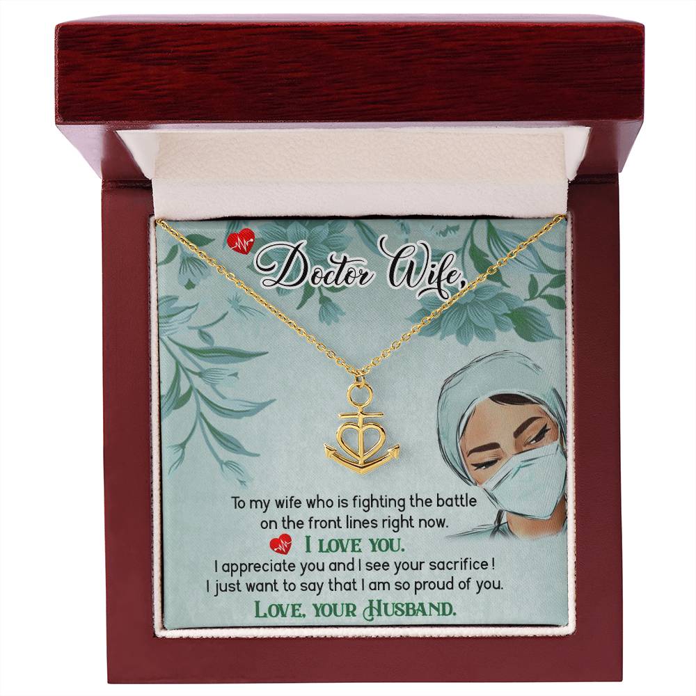 To My Doctor Wife Necklace Gift from Husband - Anchor Pendant Necklace