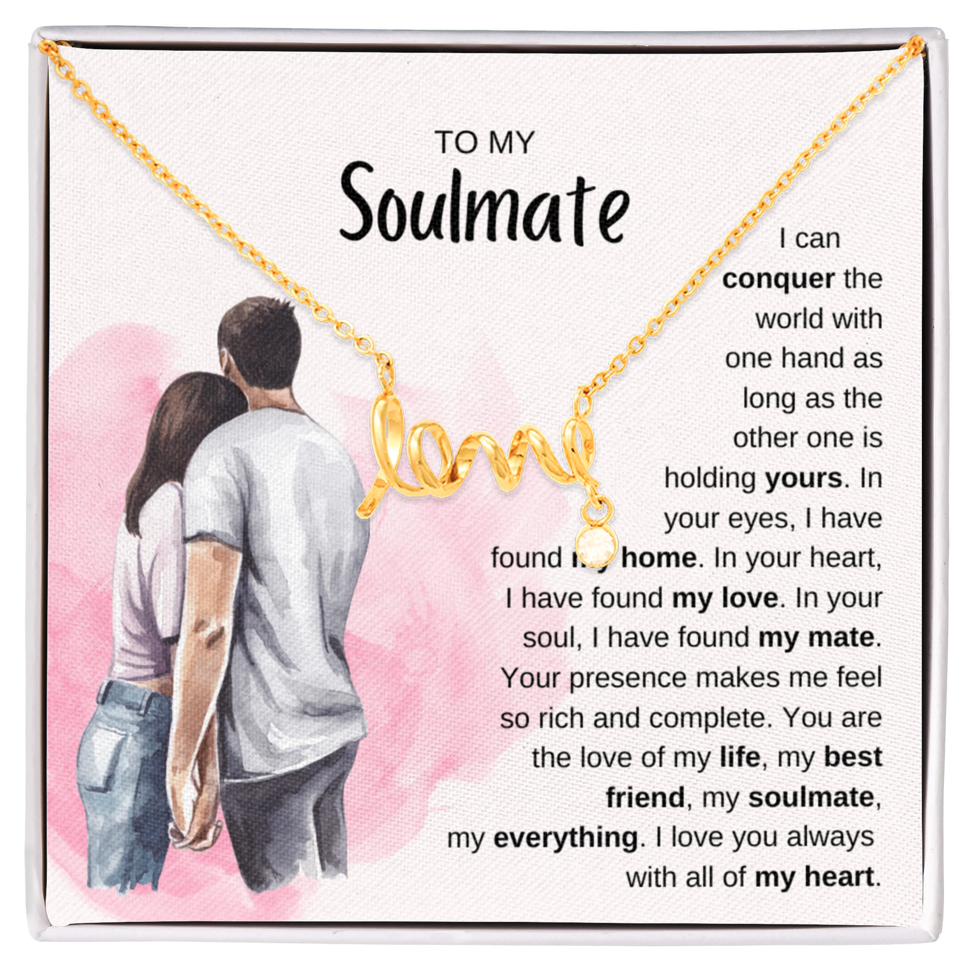 To My Soulmate Necklace - Best Soulmate Gift Idea for Valentine’s Day & Everyday Romance - Scripted Love Necklace