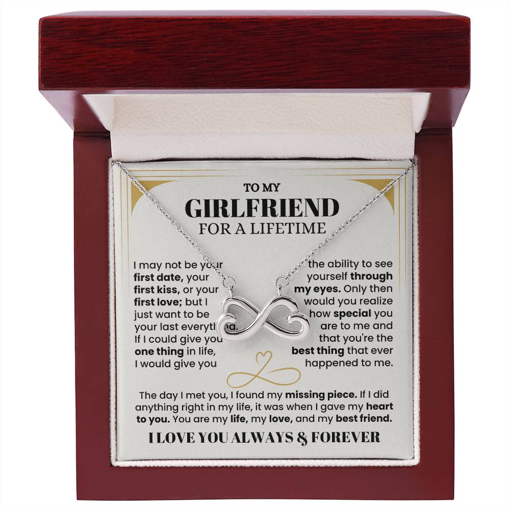 To My Girlfriend Necklace - Soulmate Jewelry Gift for Valentine’s Day, Birthday - Endless Love Necklace
