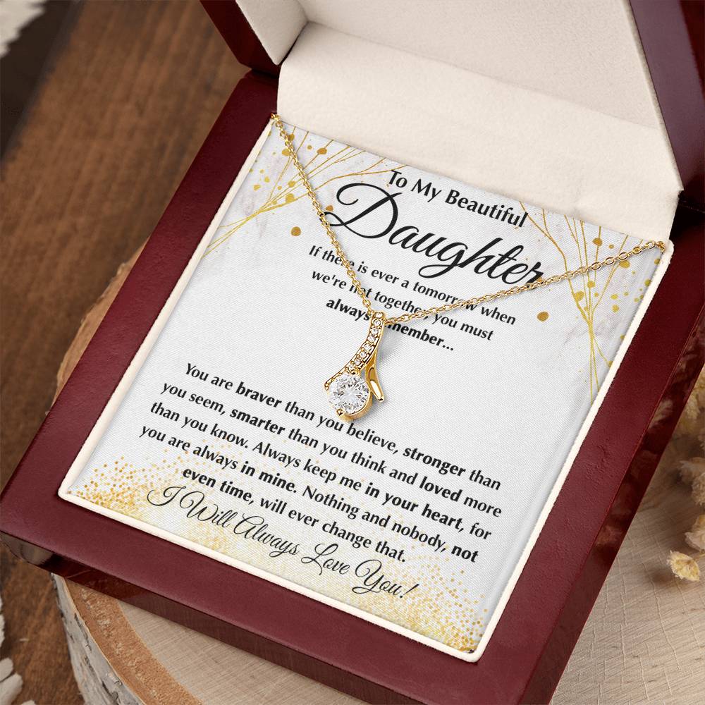 To My Daughter Necklace – Top Gift for Daughter Birthday Graduation – Alluring Beauty Necklace