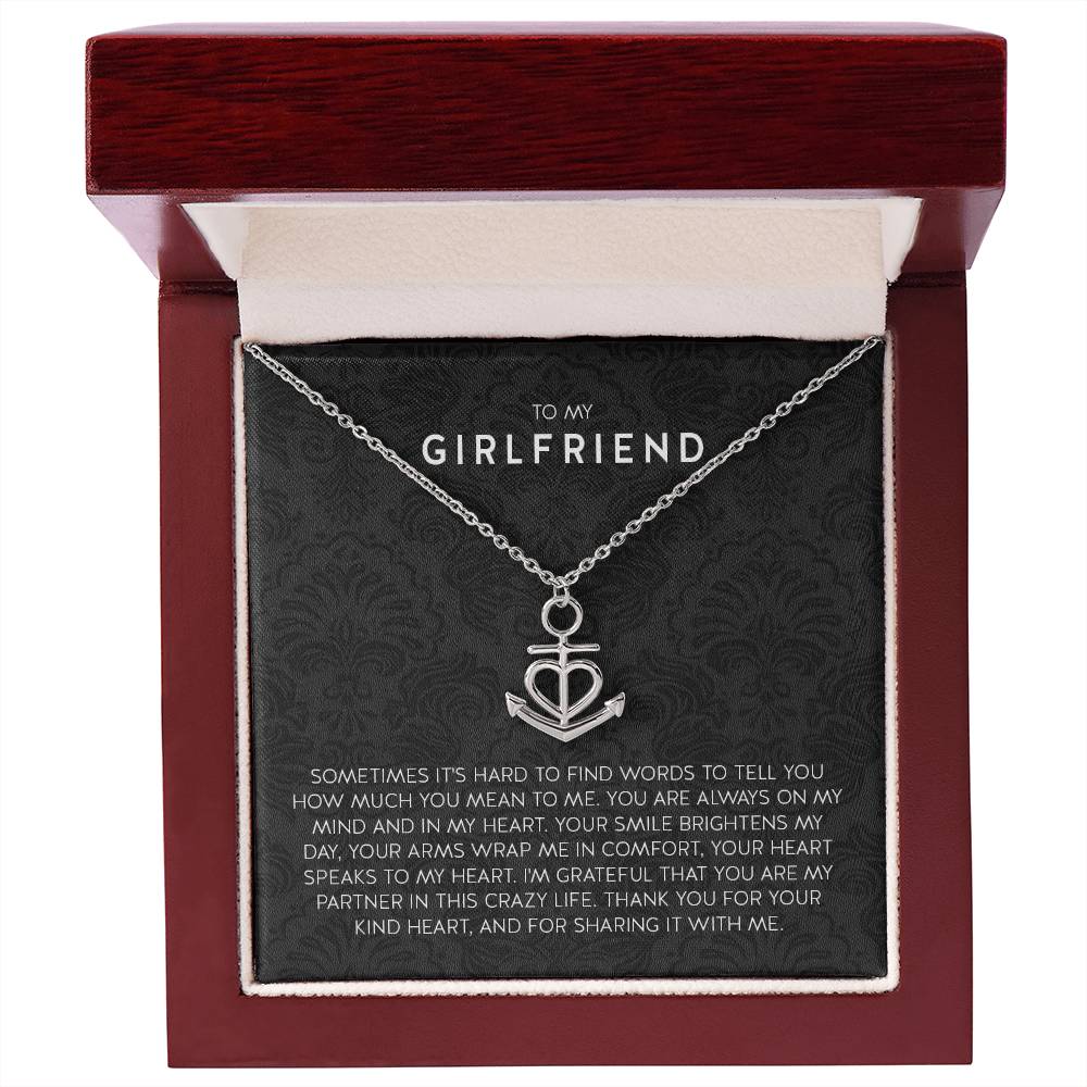Gift for Girlfriend Necklace - Romantic Jewelry for Valentine’s Day, Birthday & Special Relationship Moments - Anchor Pendant Necklace