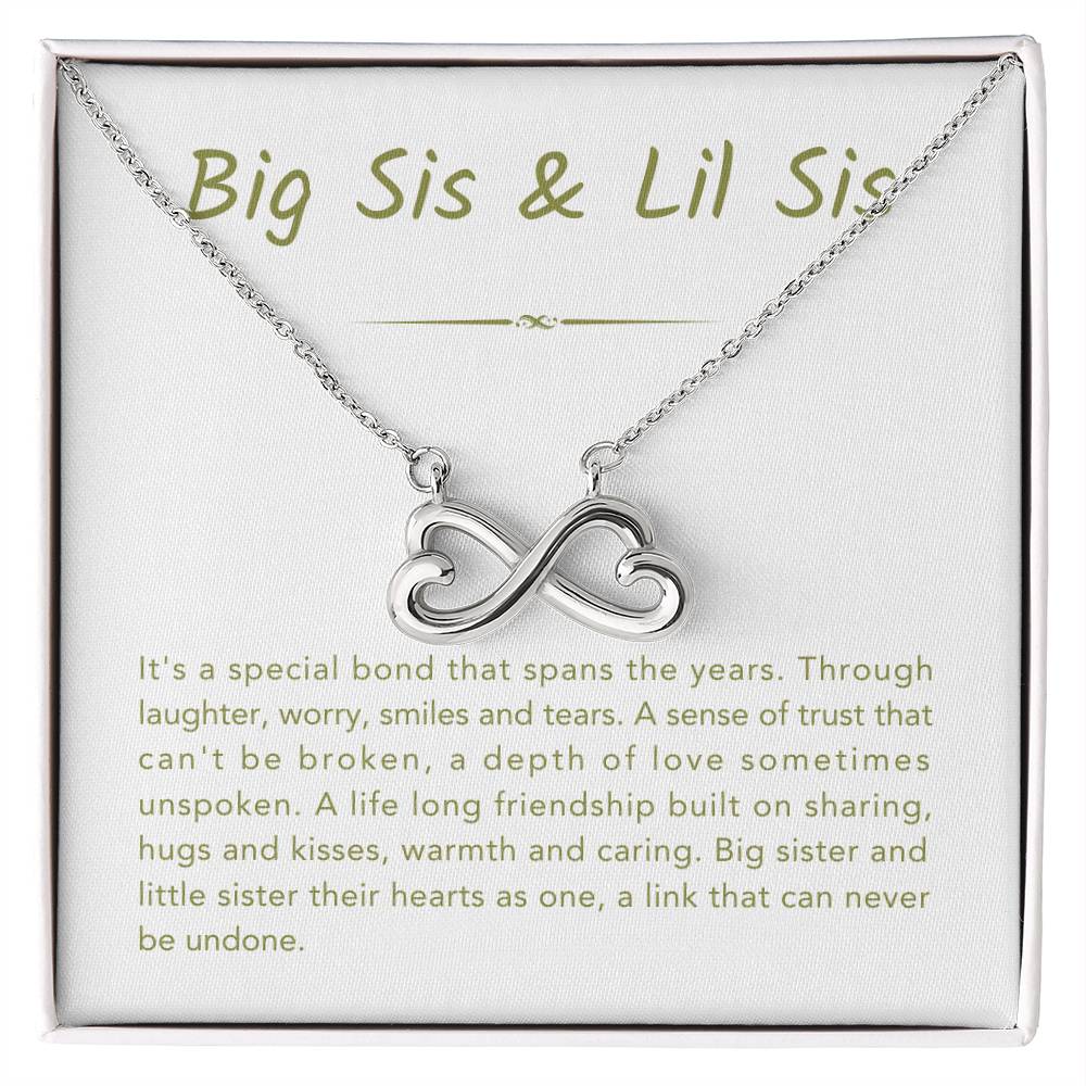 Big Sis & Lil Sis Necklace - It's a special bond that spans the years - Gift for Sisters - Endless Love Necklace