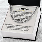 To My Son Necklace - As you grow older - Graduation, Birthday Gift Idea for Son – Cuban Link Chain