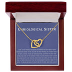 Unbiological Sister Necklace - Gift for Bonus Sister - Interlocking Hearts Necklace