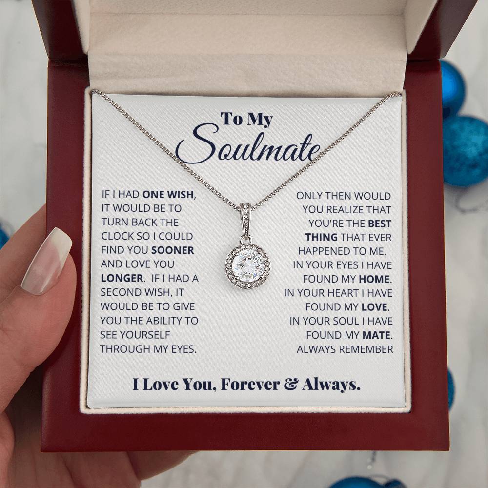 To My Soulmate Necklace - Heartfelt Gift for Her for Birthday & Romantic Days - Eternal Hope Necklace