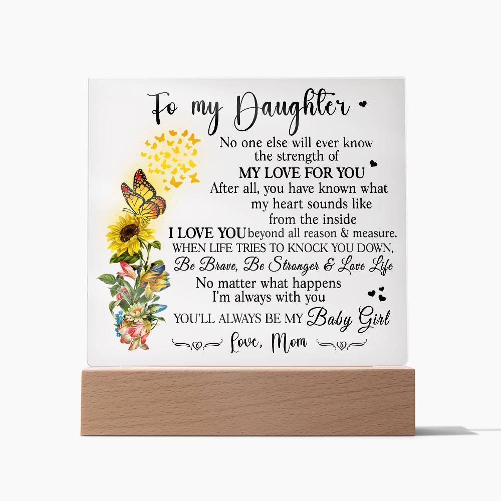 Heartfelt Gift for Daughter from Mom - Baby Girl Plaque