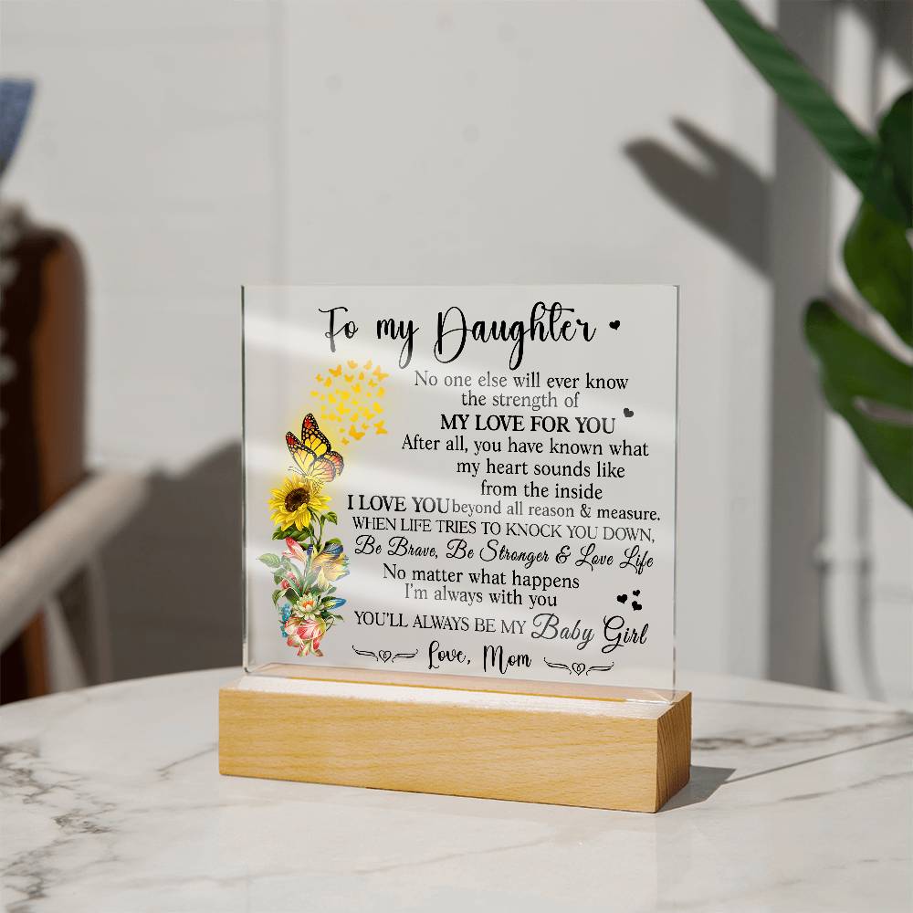 Heartfelt Gift for Daughter from Mom - Baby Girl Plaque