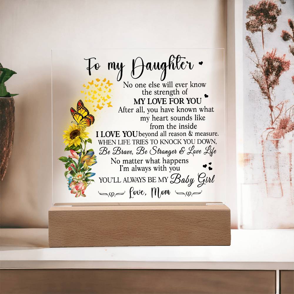 Heartfelt Gift for Daughter from Mom - Baby Girl Plaque