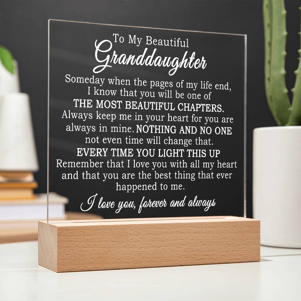 Heartfelt Gift for Granddaughter - Plaque Keepsake