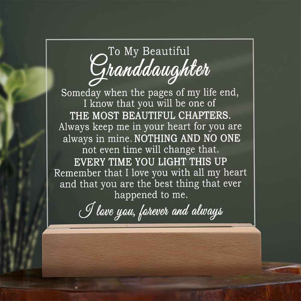 Heartfelt Gift for Granddaughter - Plaque Keepsake