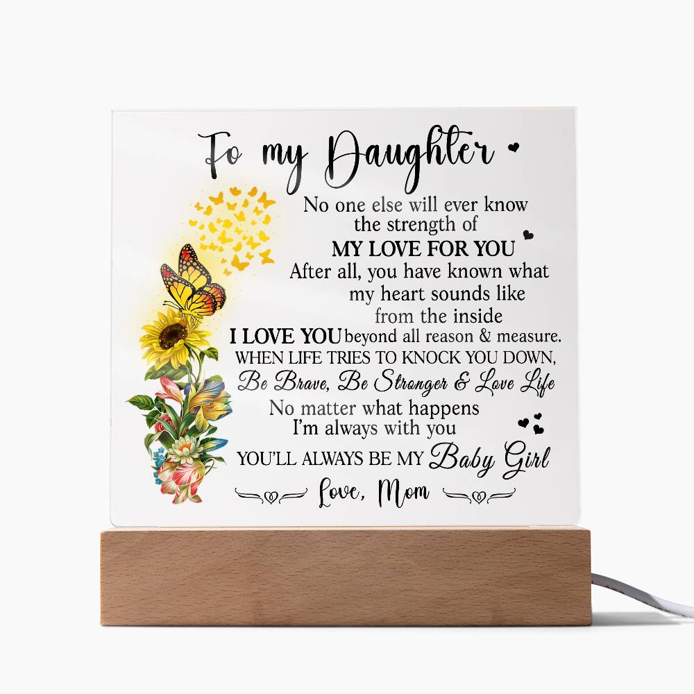 Heartfelt Gift for Daughter from Mom - Baby Girl Plaque