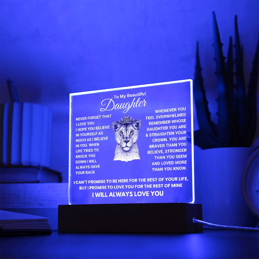 Beautiful Keepsake Gift for Daughter - I will always love you - Color Changing Lamp - FGH