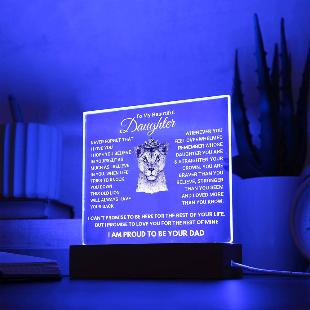 Heartfelt Gift for Daughter from Dad - I am proud to be your Dad - Color Changing Lamp