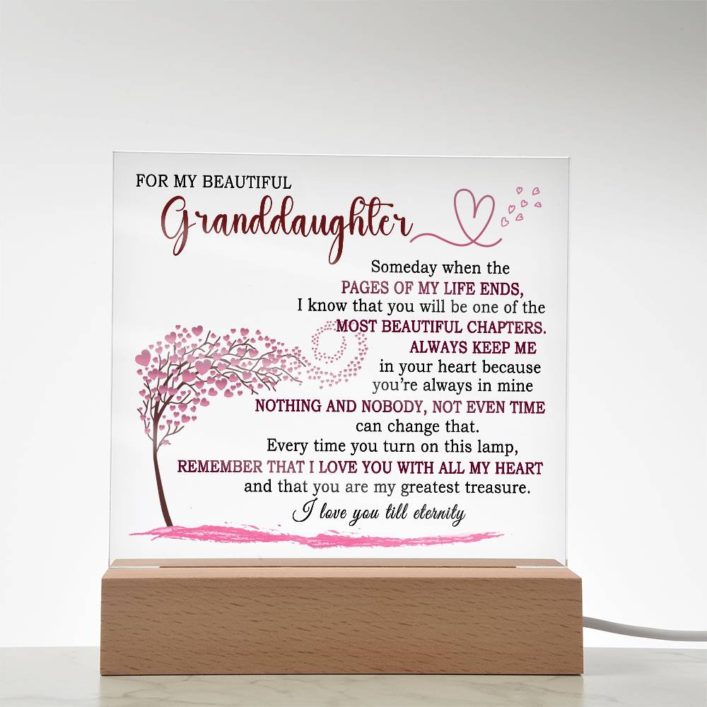 Heartfelt Gift for Granddaughter -  Lamp of Eternal Love - Color Changing