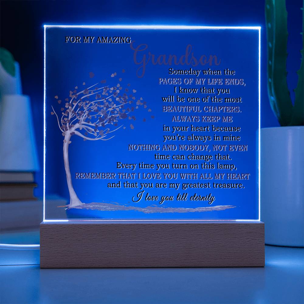 Hearfelt Gift for Grandson - Lamp of eternal love