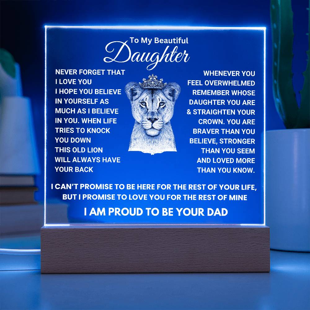 Heartfelt Gift for Daughter from Dad - I am proud to be your Dad - Color Changing Lamp