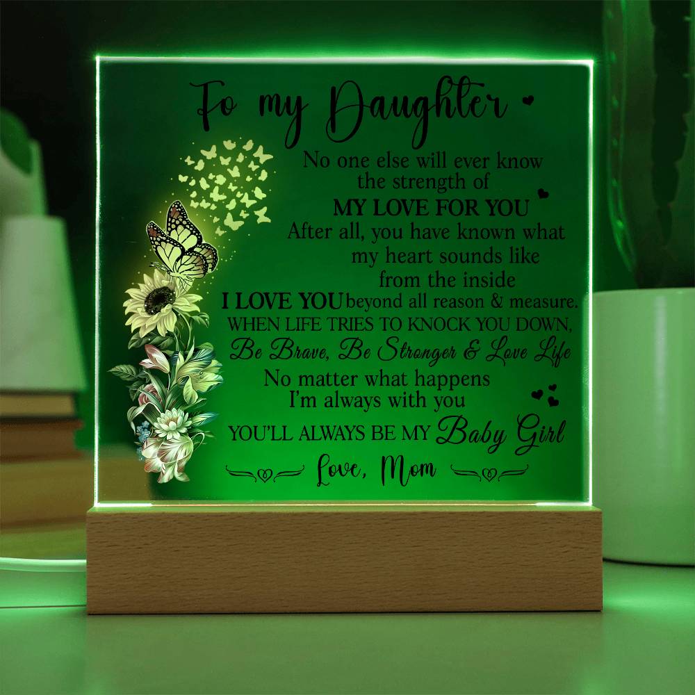 Heartfelt Gift for Daughter from Mom - Baby Girl Plaque