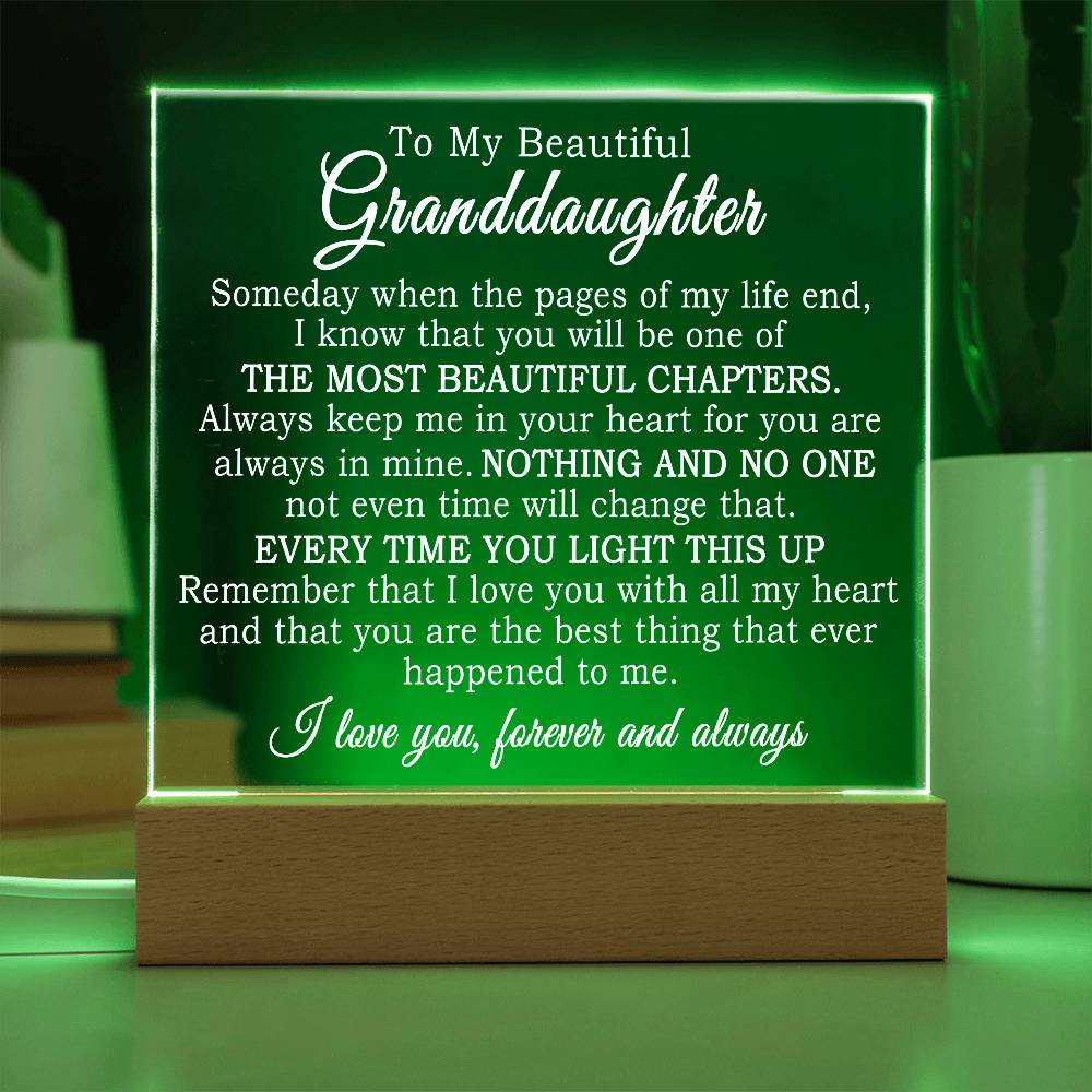 Heartfelt Gift for Granddaughter - Plaque Keepsake - FGH