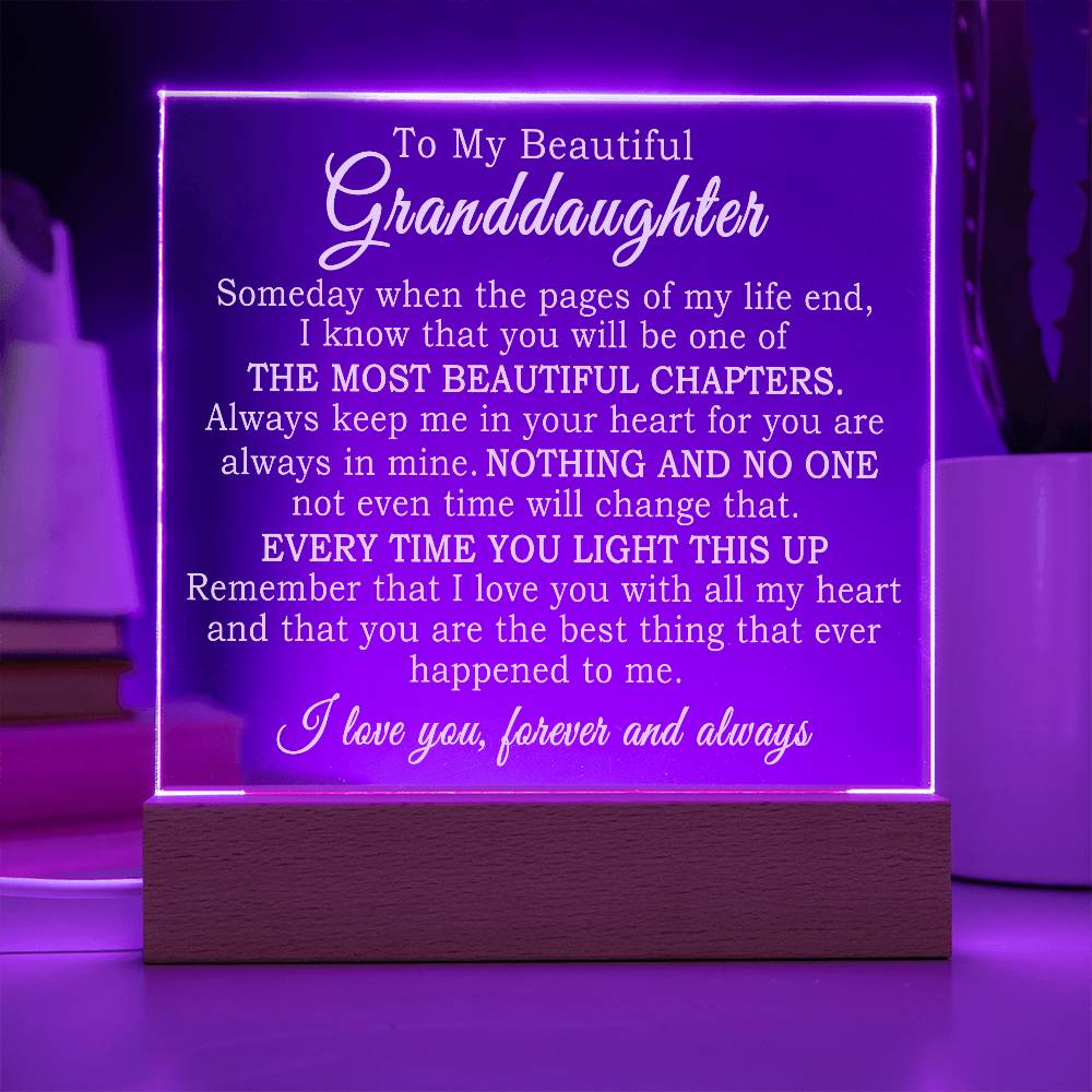 Heartfelt Gift for Granddaughter - Plaque Keepsake - FGH