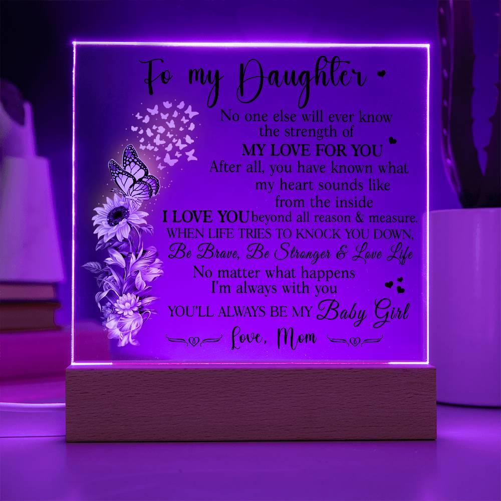 Heartfelt Gift for Daughter from Mom - Baby Girl Plaque