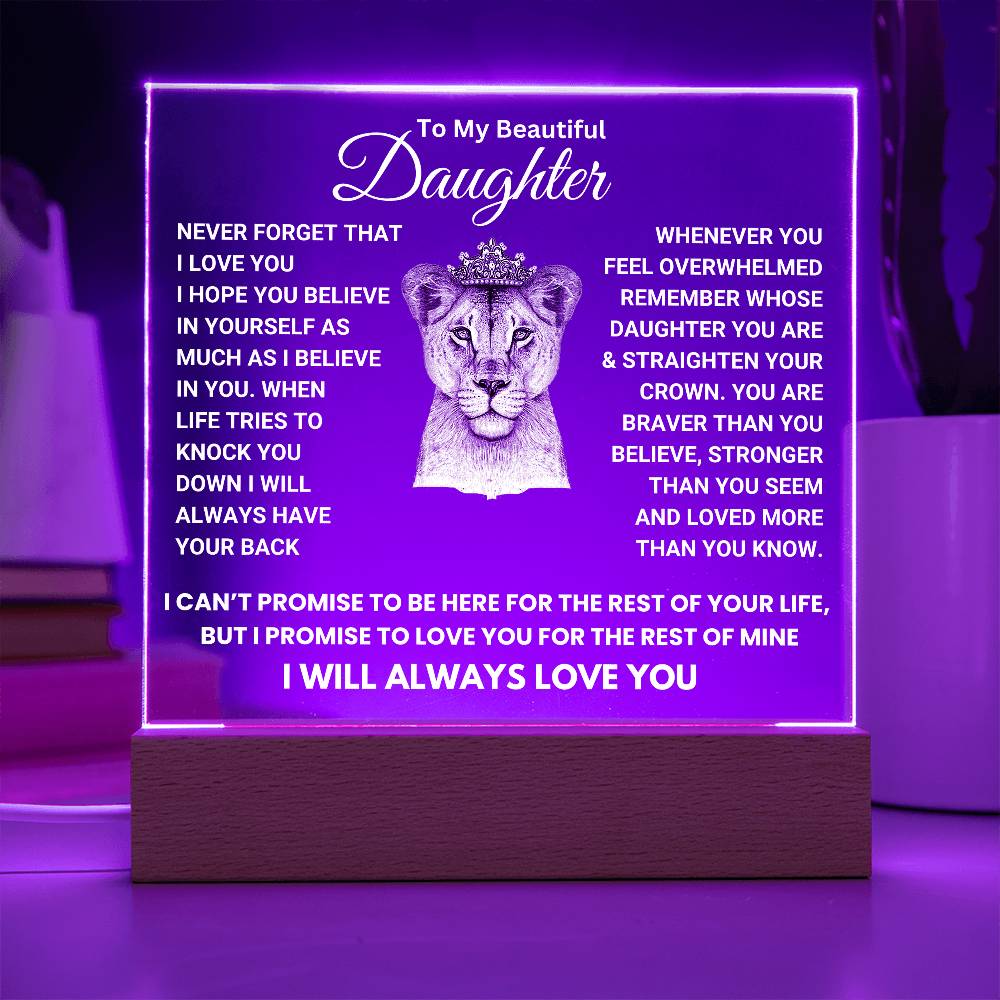 Beautiful Keepsake Gift for Daughter - I will always love you - Color Changing Lamp - FGH