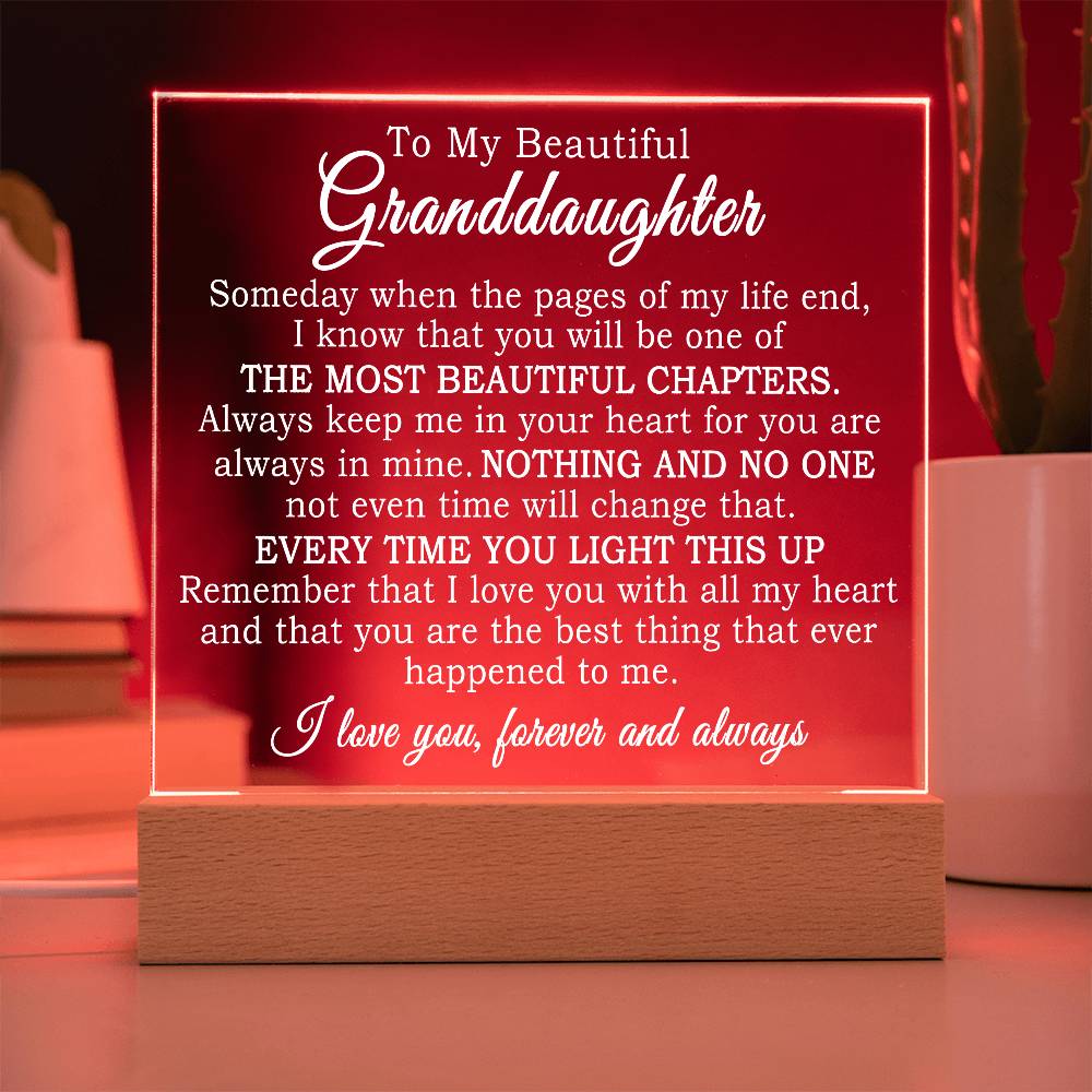 Heartfelt Gift for Granddaughter - Plaque Keepsake - FGH