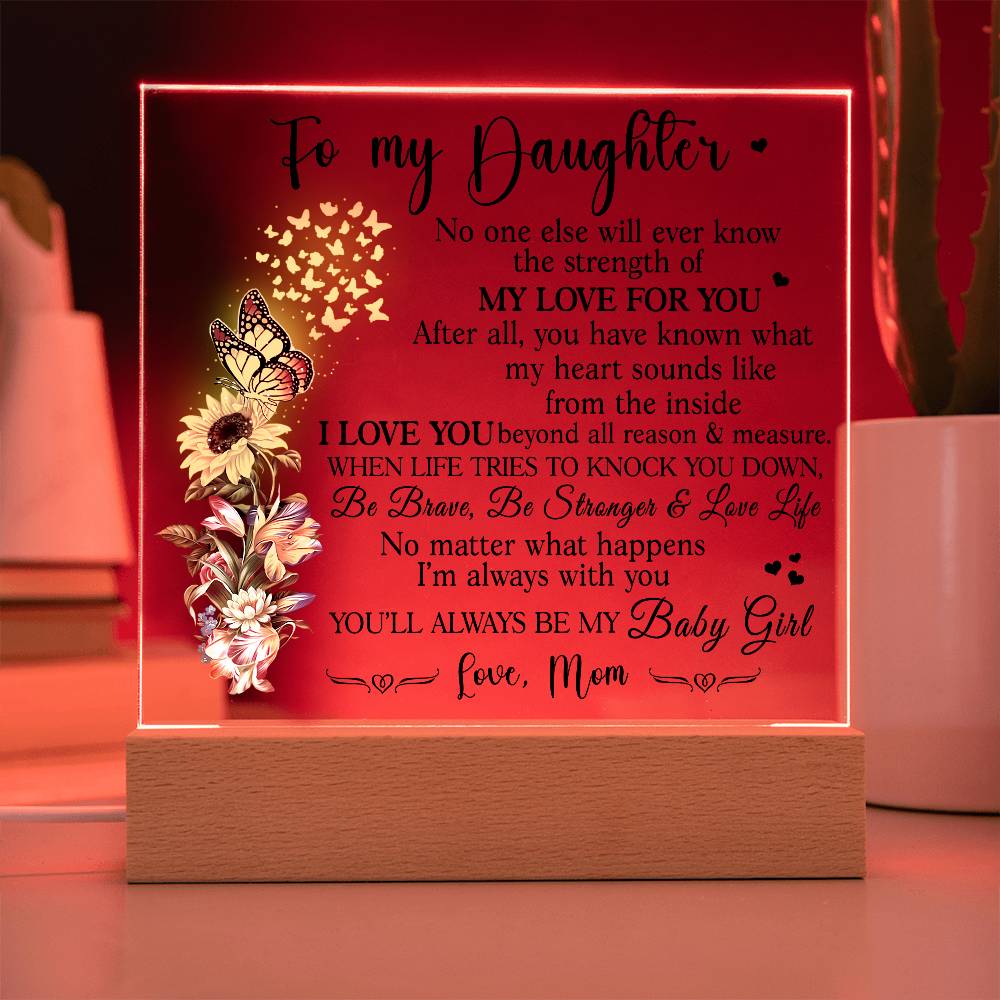 Heartfelt Gift for Daughter from Mom - Baby Girl Plaque