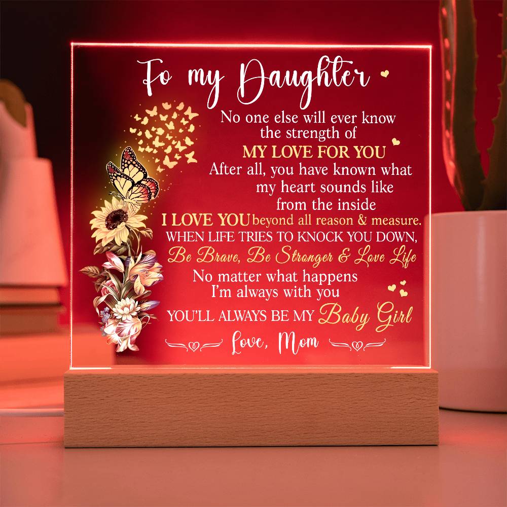 Heartfelt Keepsake Gift for Daughter from Mom Plaque - Baby Girl