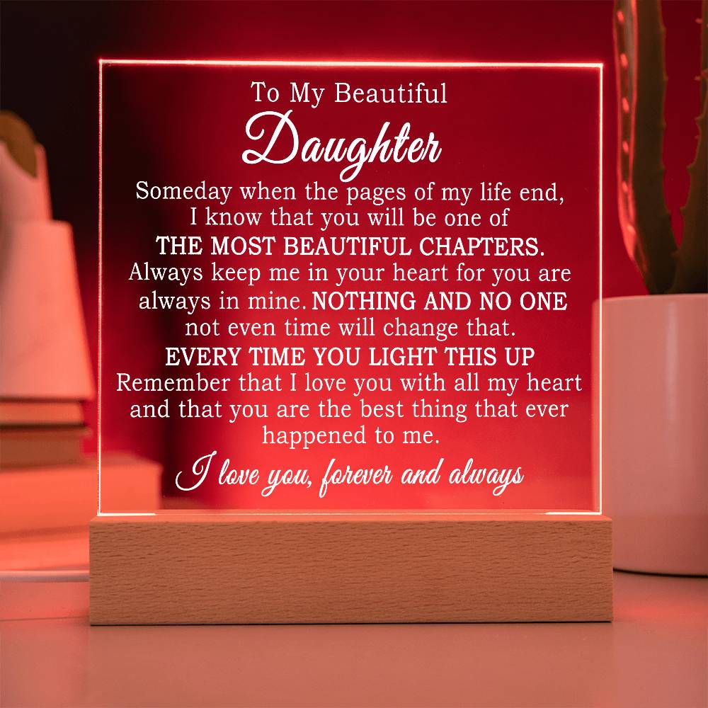 Heartfelt Keepsake Color Changing Lamp Gift for Daughter - Beautiful Chapters