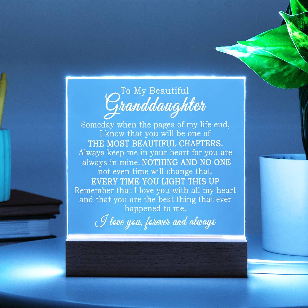 Heartfelt Gift for Granddaughter - Plaque Keepsake - FGH