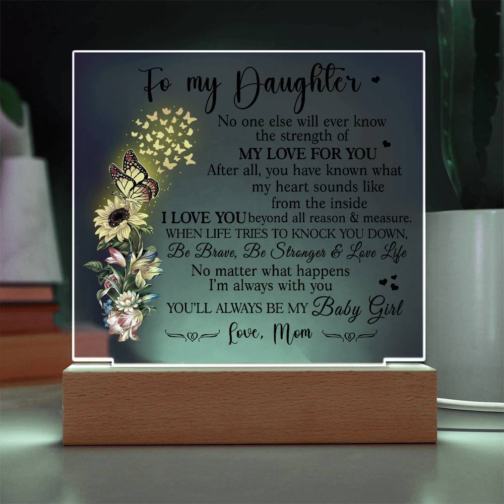 Heartfelt Gift for Daughter from Mom - Baby Girl Plaque