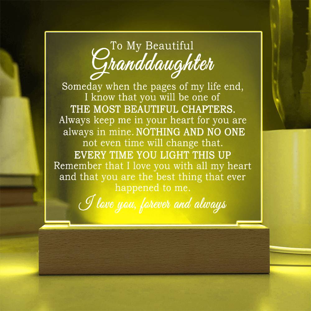 Heartfelt Gift for Granddaughter - Plaque Keepsake - FGH