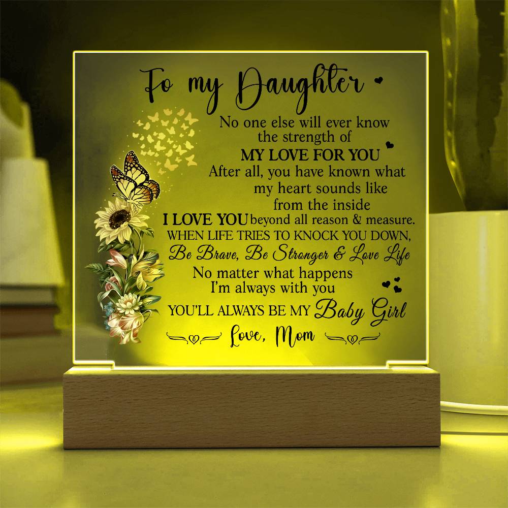 Heartfelt Gift for Daughter from Mom - Baby Girl Plaque